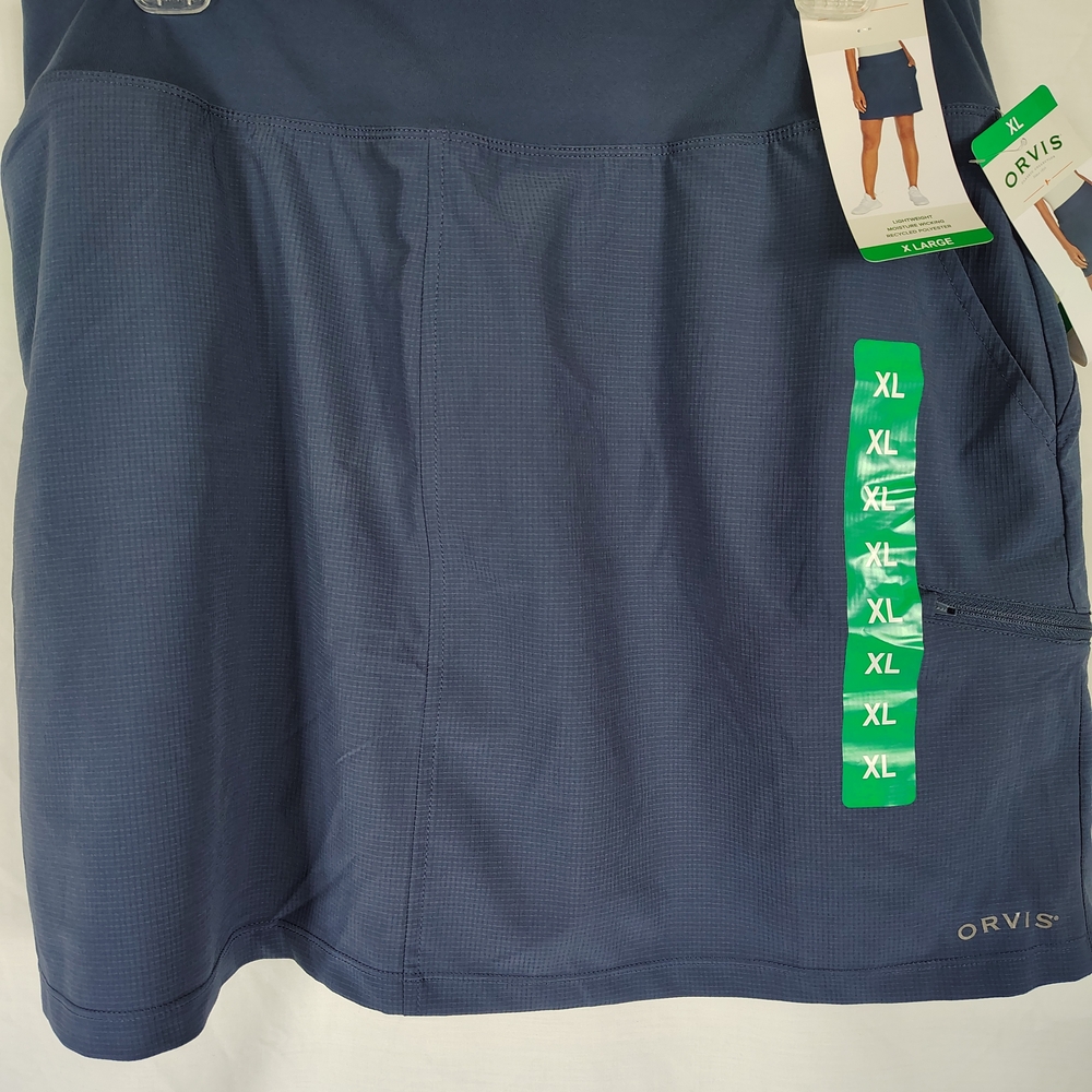 Orvis Blue Athletic Skort Moisture-Wicking Lightweight